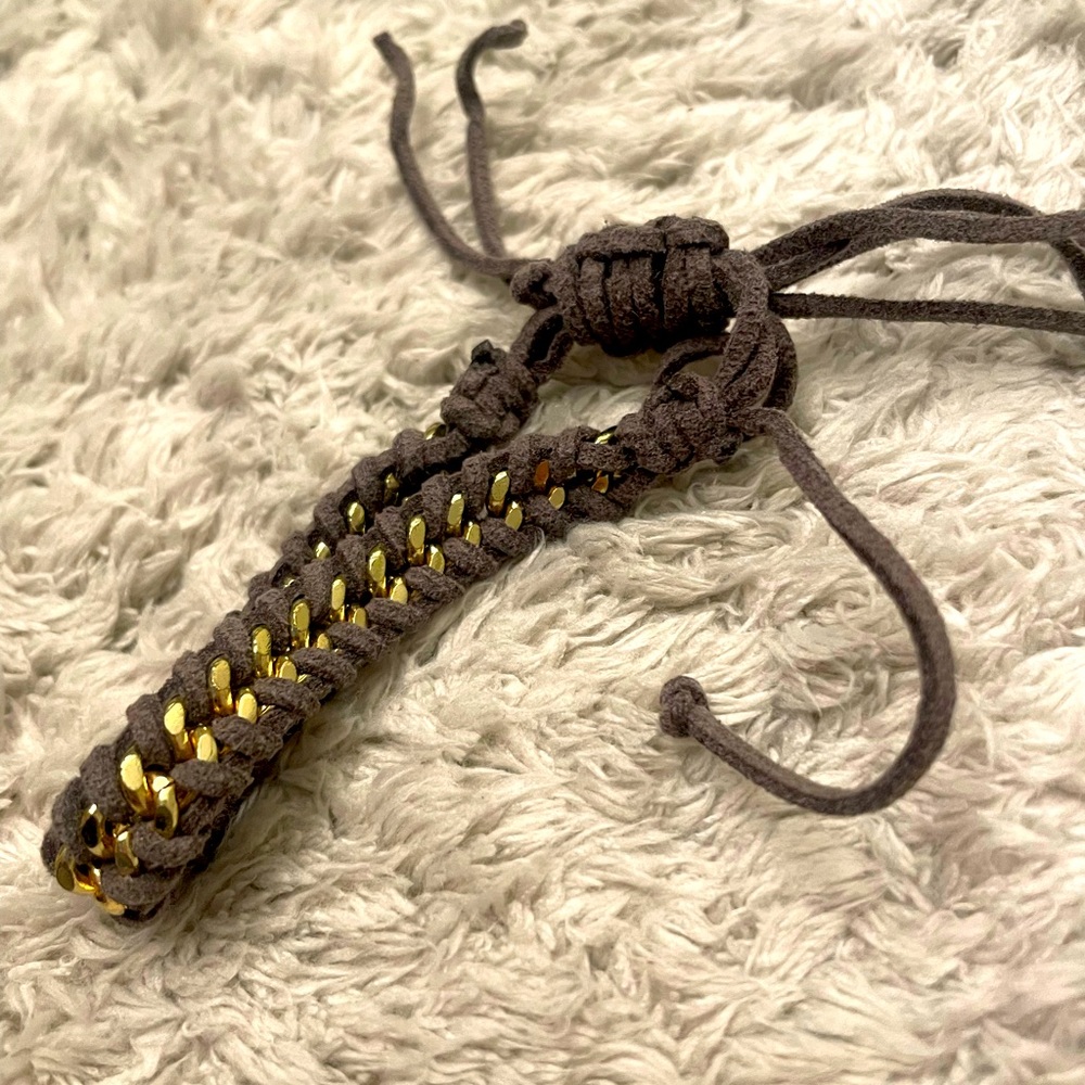 Bracelet rock and roll gold and brown jeweler bracelet